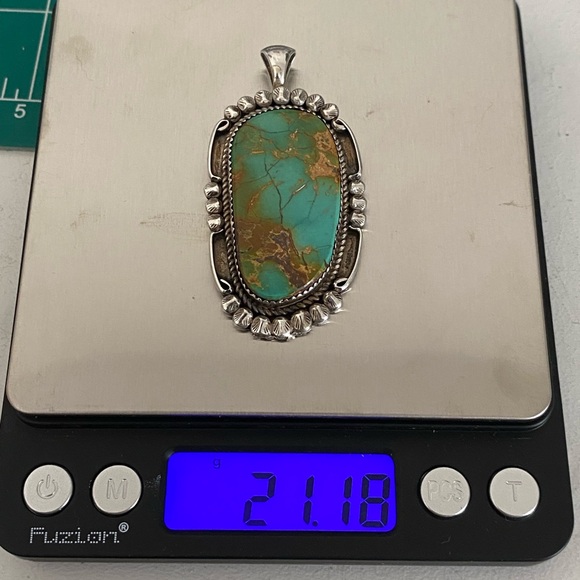 Vintage Navajo Lucille Ramone Royston Turquoise Pendant - Picture 4 of 4
